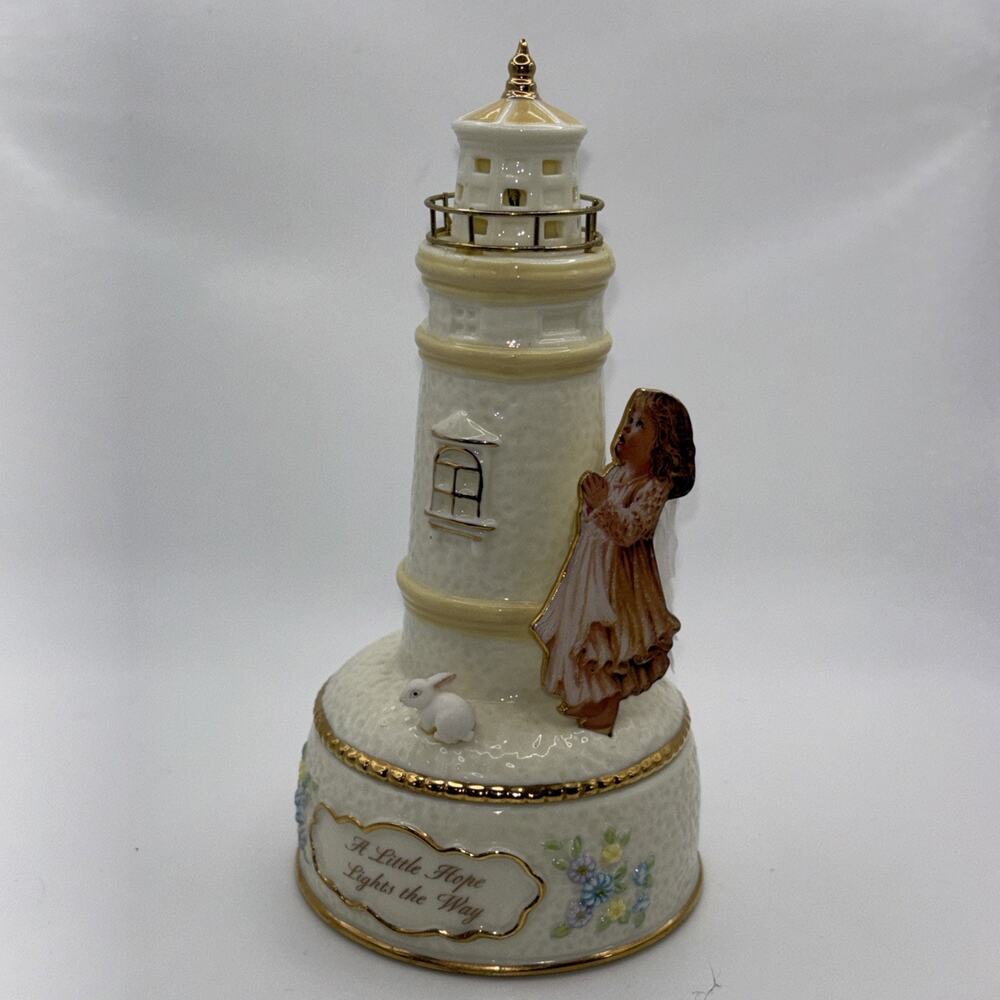Lighthouse Limogé Style Music Box Angel 6 Inch Ardleigh Elliot 2001 Numbered